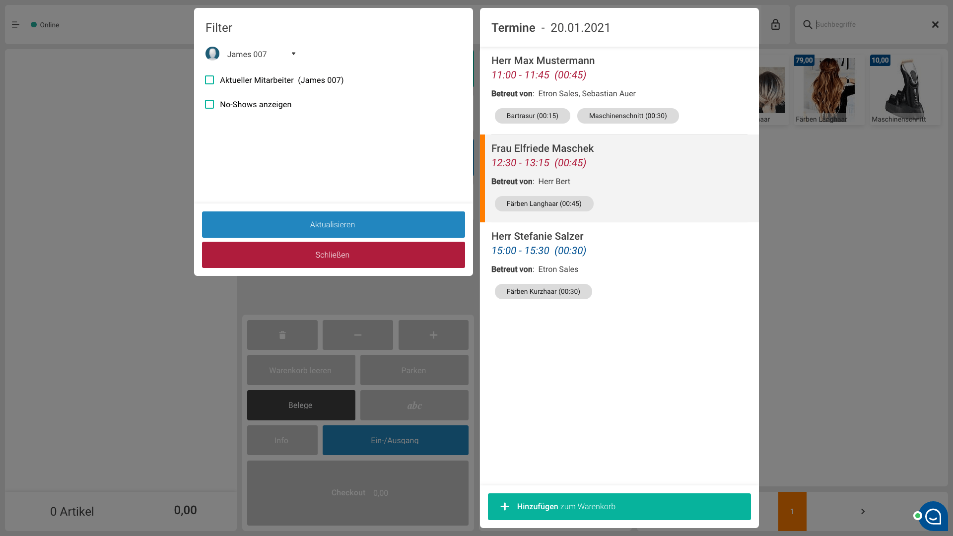 Online-Kalender cituro direkt in der ETRON onRetail POS abrufen