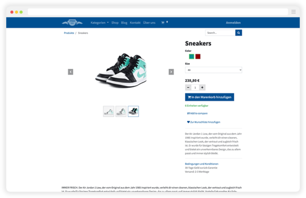 ETRON onRetail Onlineshop & Website