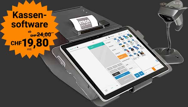 ETRON onRetail Tablet-Kassenset mit Scanner und Bondrucker - Kassensoftware ab CHF19,80 mtl.